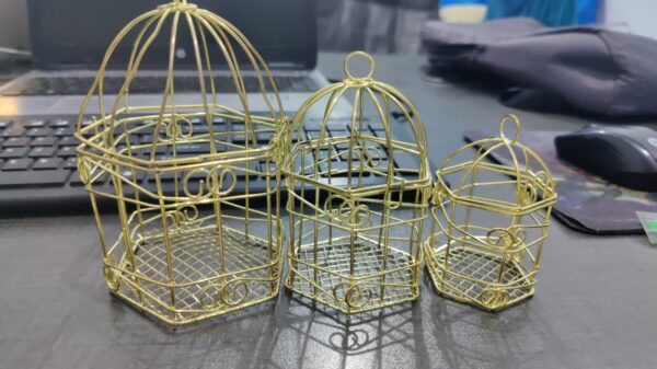 Metallic bird Cages for home decor and gift (pack of 3)