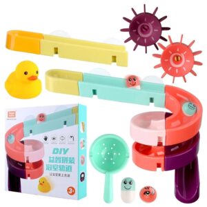 Bath Time Ball Track Water Play 24 pieces | Kids Bath Toys Wall Suction Cup Marble Race Run Track Bathroom Bathtub Baby Play Water Games Toy Kit for Boys Girls