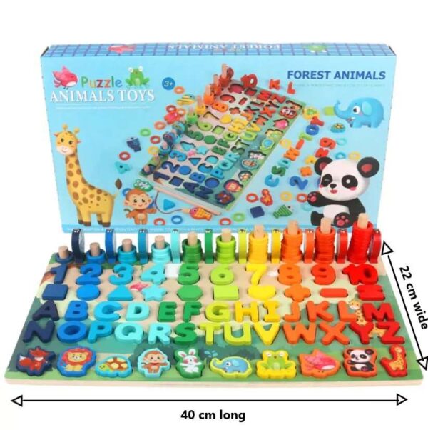 6 in1 Wooden Educational Puzzle & Sorting Board Toy For Kids