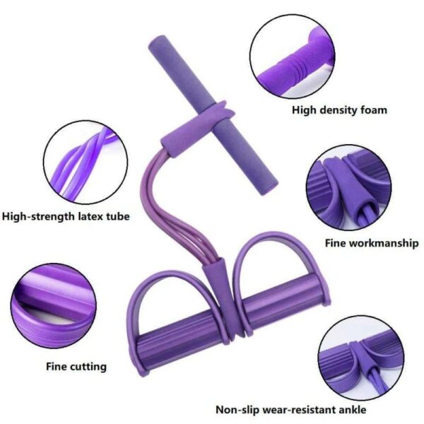 Foot Pedal Resistance Band Elastic Sit-Up Pull Rope Yoga Fitness Gym - Elastic Pull Ropes Tummy Trimmer (Random Colors)