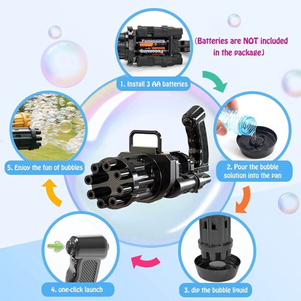 Automatic Bubble Gun For Kids | Water Gatling Play Gun for Boys & Girls (Random color)