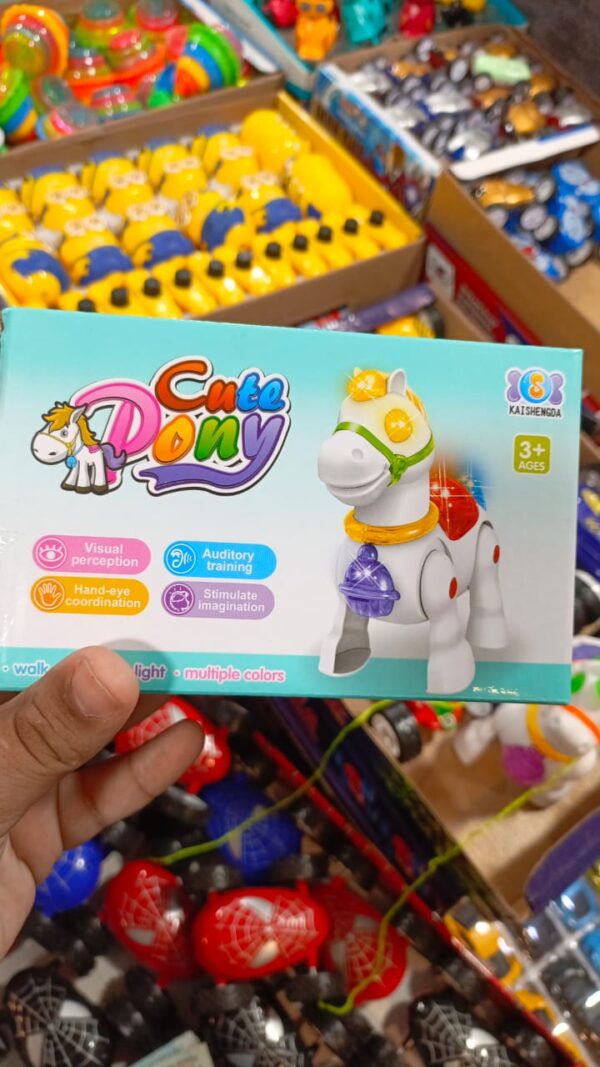 Walking Musical Pony Horse - Lights and Sounds - Interactive Kid Fun Toy (Random color)