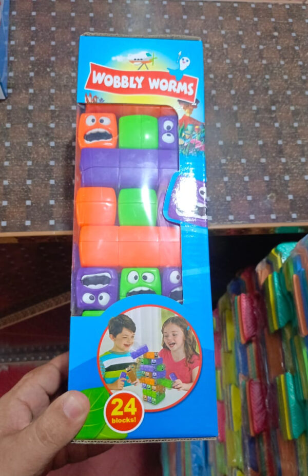Wobbly Worms Tower Balancing Game | Tower Tumbling Stacking Board Games Building Blocks