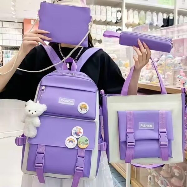 4-Piece School Bag Set: Stylish & Practical new arrival 2024