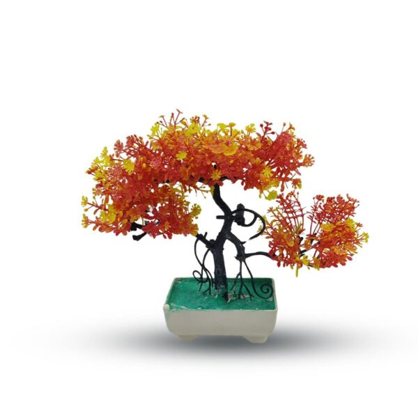 Orange Artificial Bonsai Tree ( 1 Piece )–    Bonsai Tree Room Decor for Home, Office & Bedroom | Best Artificial Pot