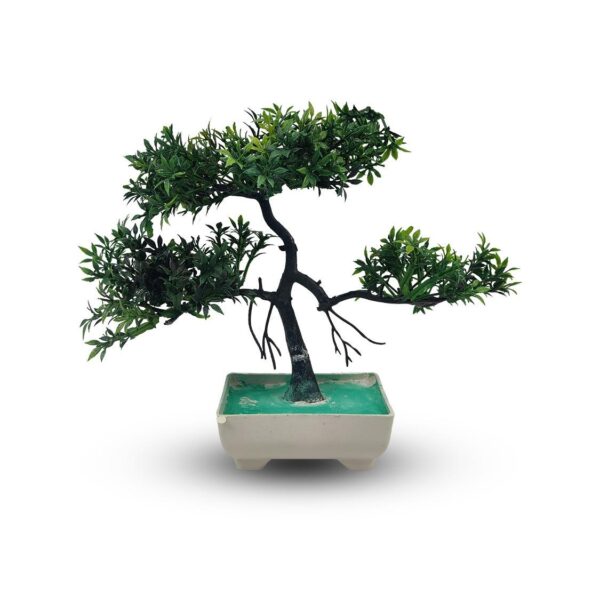 Green Artificial Bonsai Tree ( 1 Piece )–   Bonsai Tree Room Decor for Home, Office & Bedroom | Best Artificial plaster Pot