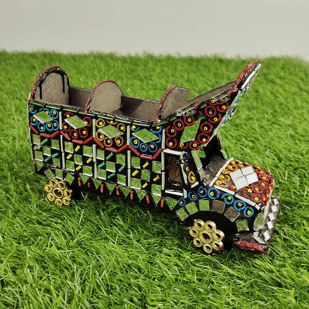 Mini Truck Colorful Model for Home and Office decor Truck Art Decorative Miniature Glass Work Antique Decoration Items.