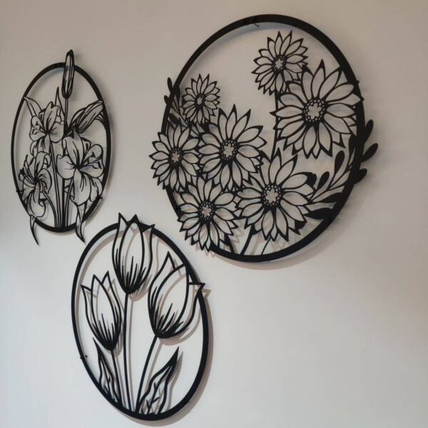 (3 pcs set )3D floral abstract Wooden Wall Art & Home Decoration /  Item Home Décor Home Room & Wall Decor Wall Art