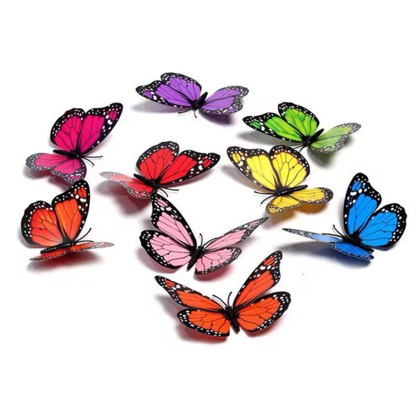 Pack of 12  3D Simulation Butterfly Fridge Magnet Decoration Craft buterfly magnets Butterfly Picks Ornaments Wall Decor (Random Design)
