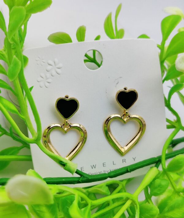 Imported Heart Drop Earrings - Golden Elegance with a Touch of Love | Best Quality Earrings For Girls & Women