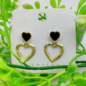 Imported Heart Drop Earrings - Golden Elegance with a Touch of Love | Best Quality Earrings For Girls & Women