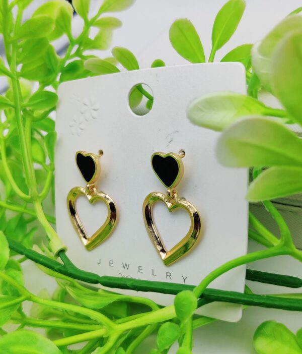 Imported Heart Drop Earrings - Golden Elegance with a Touch of Love | Best Quality Earrings For Girls & Women