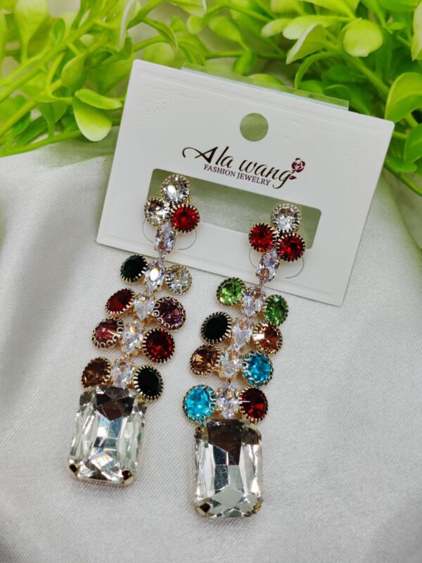 Imported Multicolor Gemstone Dangle Earrings – Radiance Redefined Artificial Earrings For Girls | Earrings For Women