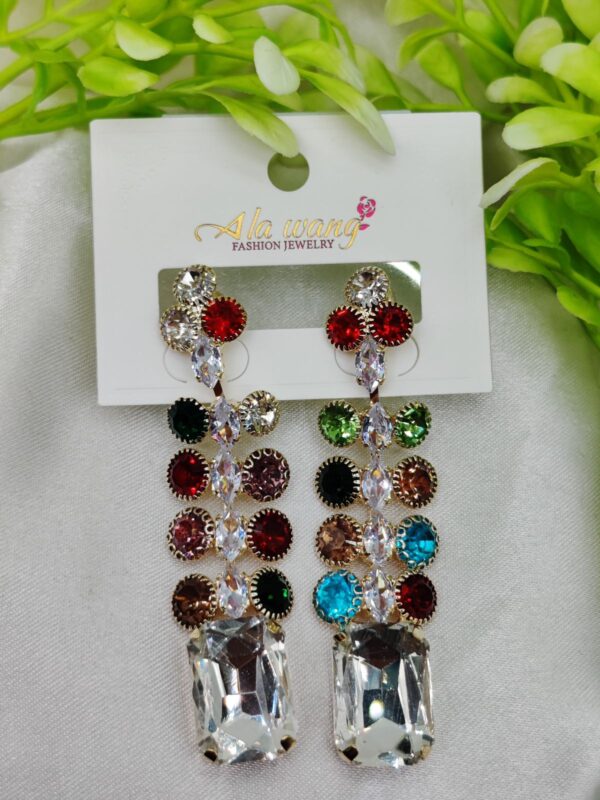 Imported Multicolor Gemstone Dangle Earrings – Radiance Redefined Artificial Earrings For Girls | Earrings For Women