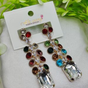 Imported Multicolor Gemstone Dangle Earrings – Radiance Redefined Artificial Earrings For Girls | Earrings For Women