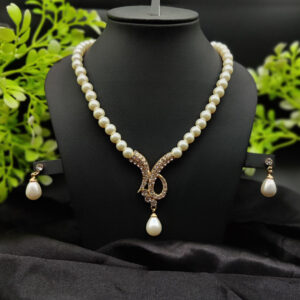 Imported Exquisite Pearl Necklace Set with Radiant Pendant & Earrings | Girls & Women Fashion