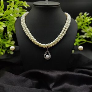Imported Exquisite Pearl Necklace Set with Radiant Pendant & Earrings 🌟 | Best Quality Necklace For Girls & Women
