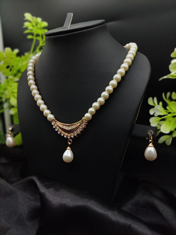 ✨ Imported Pearl Perfection Dual-Strand Necklace Set with Elegant Teardrop Pendant ✨ | Artificial Necklace For Girls & Women