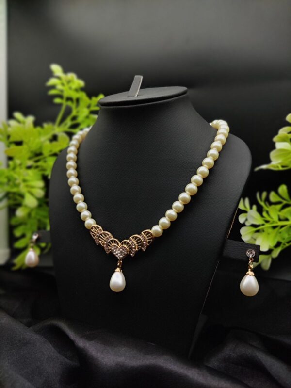 Imported Timeless Pearl Elegance Necklace Set with Drop Earrings | Girls & Women Fashion