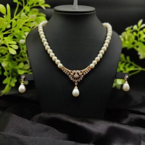 Imported Regal Pearl Embrace Necklace Set with Elegant Drop Design ✨ | Best Quality Necklace For Girls & Women | Artificial Jewellery