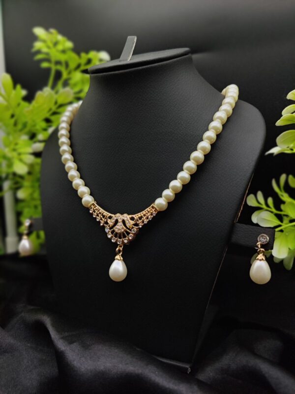 Imported Regal Pearl Embrace Necklace Set with Elegant Drop Design ✨ | Best Quality Necklace For Girls & Women | Artificial Jewellery