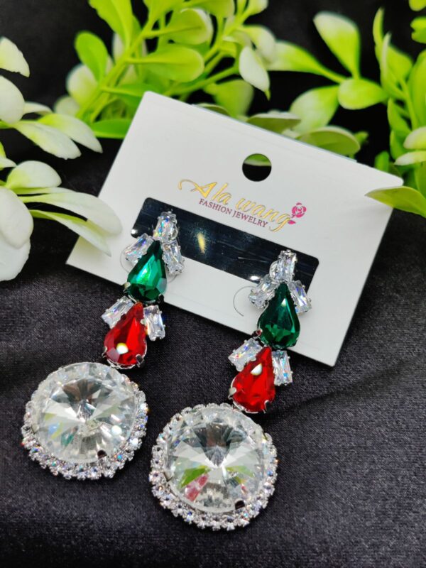 Imported Radiant Crystal Elegance Statement Earrings | Earrings For Girls & Women  | Artificial Earrings