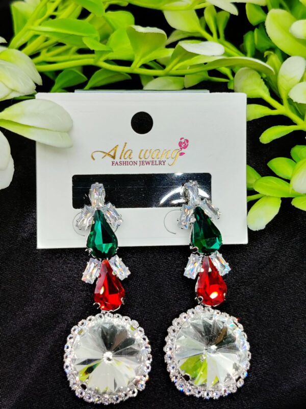 Imported Radiant Crystal Elegance Statement Earrings | Earrings For Girls & Women  | Artificial Earrings