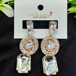 Imported Radiant Elegance Crystal Drop Earrings | Artificial Earrings For Girls & Women