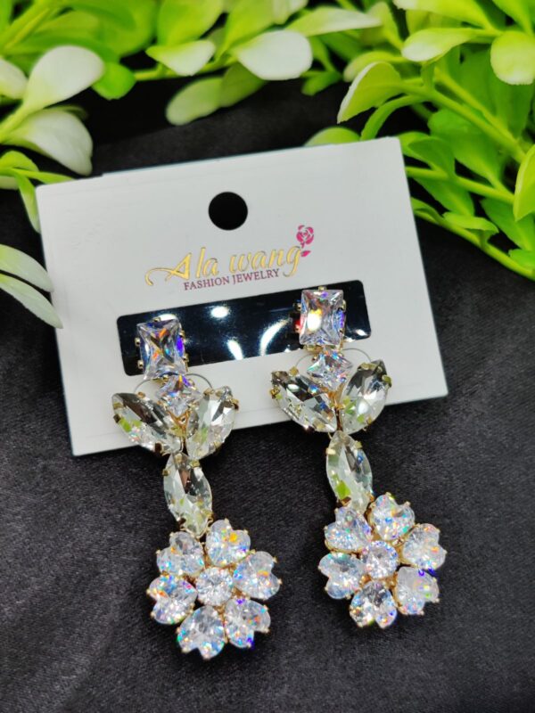 Imported Radiant Blossom Drop Earrings – Sparkle in Elegance | Luxury Fashion Look Earring For Girls | Artificial Earrings For Women