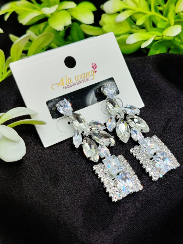 Imported Radiant Crystal Cascade Earrings – A Symphony of Elegance | Artificial Jewellery For Girls & Women | Girls & Women Fashion