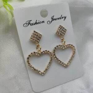 Imported Glamorous Crystal Heart Drop Earrings 🌟 | Best Quality Artificial Earrings For Girls & Women