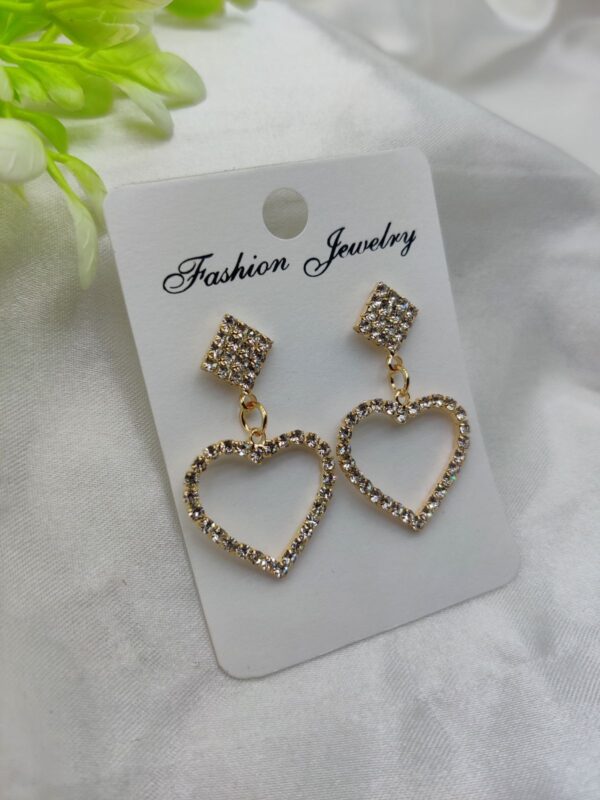 Imported Glamorous Crystal Heart Drop Earrings 🌟 | Best Quality Artificial Earrings For Girls & Women
