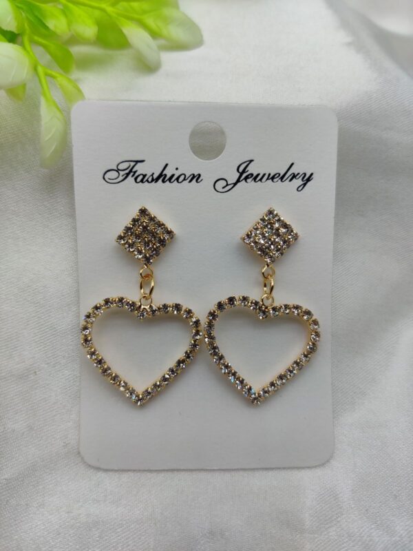 Imported Glamorous Crystal Heart Drop Earrings 🌟 | Best Quality Artificial Earrings For Girls & Women