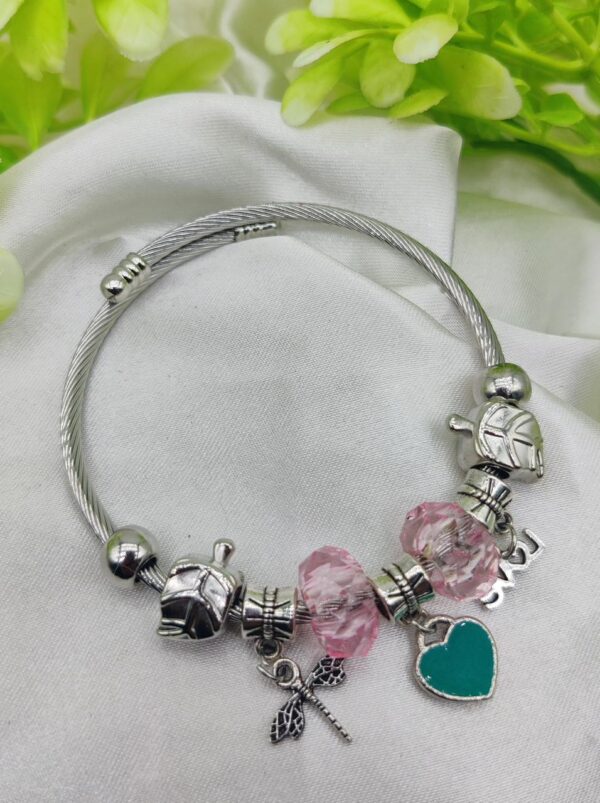 1 Piece Imported Elegant Pandora Bracelet with Heart & Love Charms 💖✨ | Best Quality Bracelet For Girls & Women | Girls & Women Jewellery