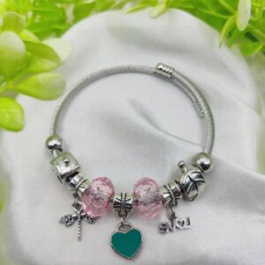 1 Piece Imported Elegant Pandora Bracelet with Heart & Love Charms 💖✨ | Best Quality Bracelet For Girls & Women | Girls & Women Jewellery