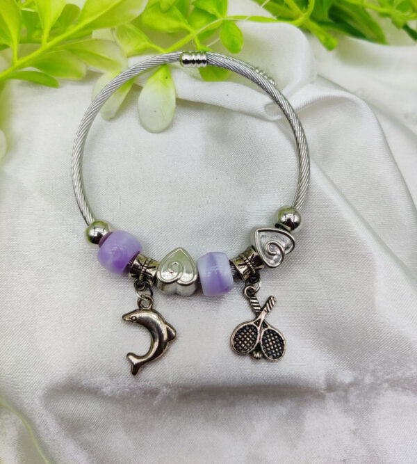 Imported Elegant Dolphin Charm Pandora Bracelet with Purple Accents | Best Quality Bracelet For Girls & Women | Girls & Women Jewellery