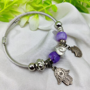 1 Piece Imported Hamsa Hand Pandora Charm Bracelet - A Symbol of Elegance and Protection