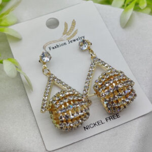 Imported Glamorous Triangle Drop Earrings with Rhinestone Accents | Girls Earrings | Women Earrings | Jewellery 