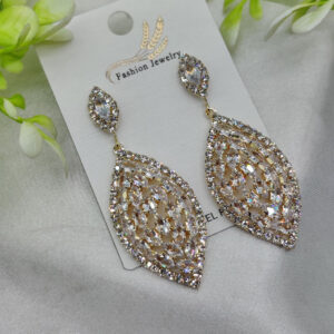 Imported Luxury Crystal Drop Earrings - Intricately Designed for Elegance - Luxurious Gold Finish | Best Quality Artificial Earrings For Girls & Women