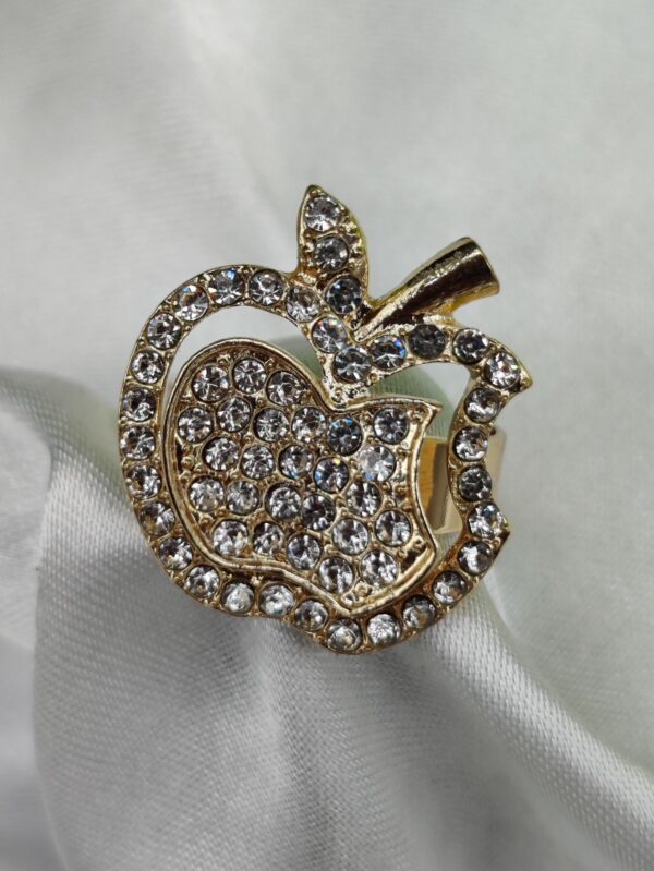 1 Piece Imported Glittering Crystal Apple Ring – Elegance Redefined ✨ | Luxurious Design Ring | Adjustable Ring | Ring For Girls & Women