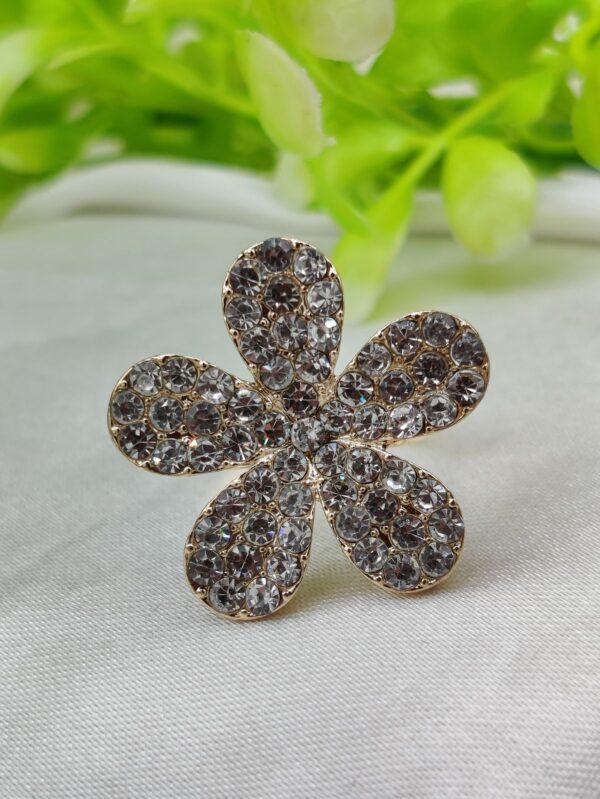 1 Piece Imported Sparkling Floral Crystal Ring – Radiant Elegance in Every Petal! | Luxurious Design Ring | Adjustable Ring | Ring For Girls & Women