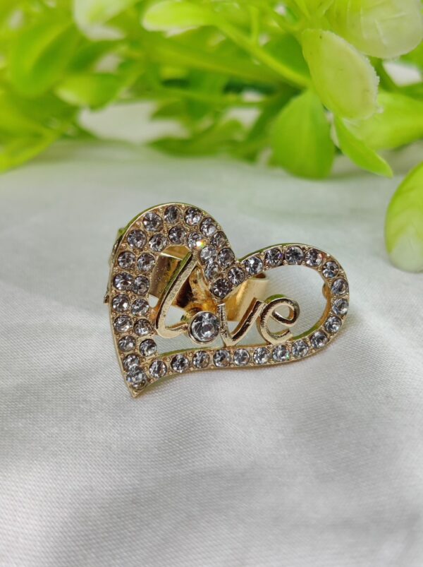 1 Piece Imported Radiant Love Heart Crystal Ring - Shimmer with Elegance | Luxurious Design Ring | Adjustable Ring | Ring For Girls & Women
