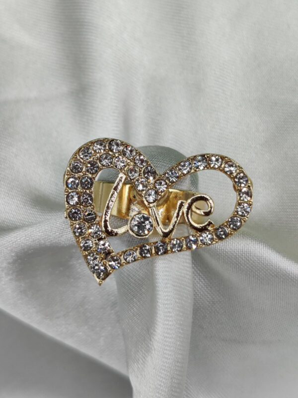1 Piece Imported Radiant Love Heart Crystal Ring - Shimmer with Elegance | Luxurious Design Ring | Adjustable Ring | Ring For Girls & Women
