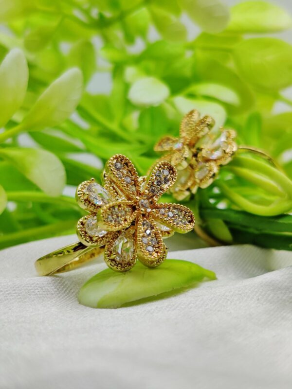 1 Piece Imported Blooming Elegance Adjustable Ring Set – Two Radiant Color 🌟 | Luxurious Design Ring | Adjustable Ring | Ring For Girls & Women ✨