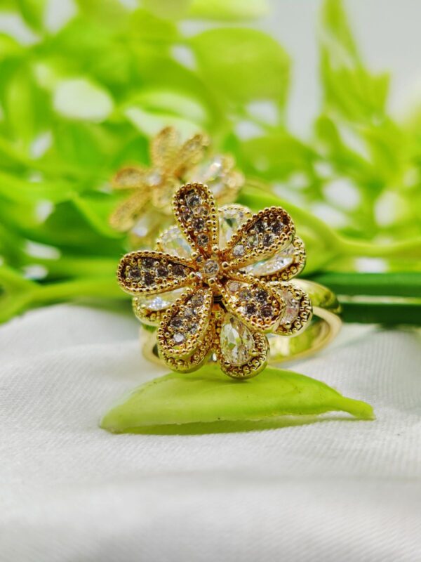 1 Piece Imported Blooming Elegance Adjustable Ring Set – Two Radiant Color 🌟 | Luxurious Design Ring | Adjustable Ring | Ring For Girls & Women ✨