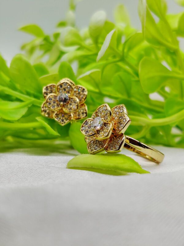 1 Piece Imported Moveable Luxurious Petal Bloom Adjustable Ring – 2 Stunning Color Variants🌟 | Luxurious Design Ring | Adjustable Ring | Ring For Girls & Women ✨