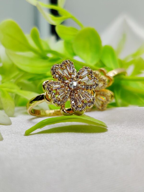 1 Piece Imported Dazzling Movable Floral Blossom Adjustable Rings - 2 Color  Variants 🌟 | Luxurious Design Ring | Adjustable Ring | Ring For Girls & Women ✨