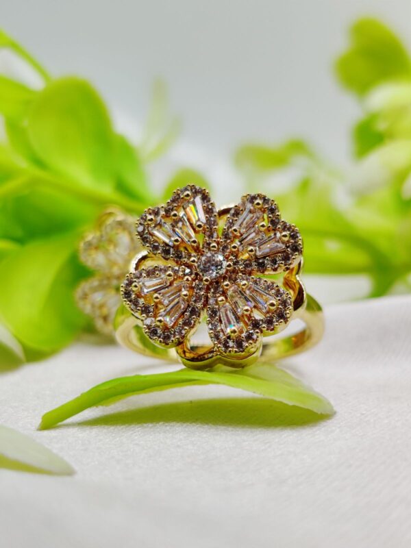 1 Piece Imported Dazzling Movable Floral Blossom Adjustable Rings - 2 Color  Variants 🌟 | Luxurious Design Ring | Adjustable Ring | Ring For Girls & Women ✨