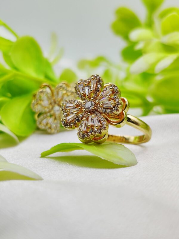 1 Piece Imported Dazzling Movable Floral Blossom Adjustable Rings - 2 Color  Variants 🌟 | Luxurious Design Ring | Adjustable Ring | Ring For Girls & Women ✨