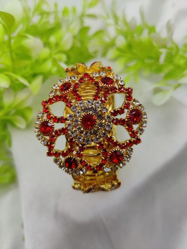 Imported Golden Lace Crystal Bracelet | Royal Ruby Elegance Bracelet | Royal Sapphire Glam Bracelet - Adjustable Bracelet – Best Quality Artificial Bracelet For Girls & Women